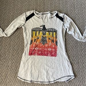 Tan Thunderbird Long Sleeve T-Shirt Size Large